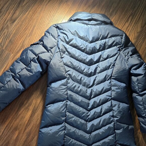 EDDIE BAUER Midi Length Navy Blue Down Filled Puffer Parka Coat NWOT/SIZE PS - Picture 6 of 11